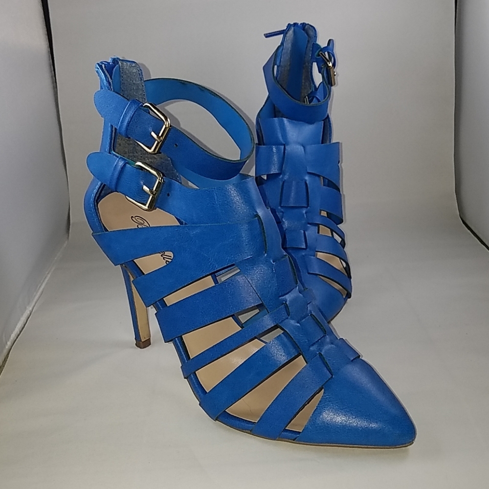 Beautiful blue high heel boots